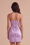 Sparkly Ligth Purple Beaded Short Cocktail Dress