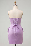 Sparkly Ligth Purple Beaded Short Cocktail Dress