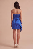 Sparkly Royal Blue Strapless Bodycon Short Cocktail Dress
