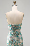 Lake Blue Fringed Corset Floral Short Cocktail Dress