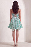 Pink Floral Sparkly Sequin Corset Ruffled Short Cocktail Dress