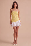 Sparkly Pink Sequin Square Neck Short Cocktail Dress