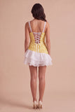 Sparkly Pink Sequin Square Neck Short Cocktail Dress