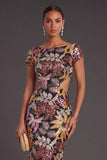 Mermaid Black Floral Sparkly Sequined Long Formal Dress
