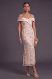 Yellow Floral Off the Shoulder Mermaid Long Formal Dress