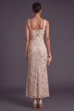Yellow Floral Square Neck Mermaid Long Formal Dress
