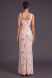 Yellow Floral Square Neck Mermaid Long Formal Dress with Slit