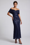 Sparkly Sequined Chocolate Mermaid Long Mother of the Bride Dress