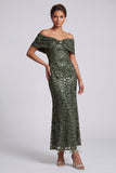 Sparkly Sequined Chocolate Mermaid Long Mother of the Bride Dress