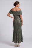 Sparkly Sequined Chocolate Mermaid Long Mother of the Bride Dress