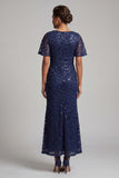 Chocolate Mermaid Sweetheart Sequined Long Mother of the Bride Dress
