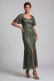 Chocolate Mermaid Sweetheart Sequined Long Mother of the Bride Dress