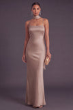 Dusty Rose Mermaid Long Wedding Guest Dress with Neck Scarf