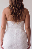 White Floral Halter Bodycon Short Bridal Shower Dress