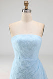 White Floral Strapless Bodycon Short Bridal Shower Dress with Ruffles