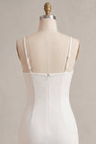 White Corset Spaghetti Straps Bodycon Short Bridal Shower Dress