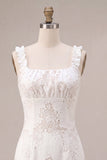 White Ruffled Square Neck Bodycon Short Bridal Shower Dress