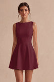 White A Line Boat Neck Simple Short Bridal Shower Dress