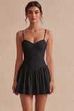 White A Line Ruched Spaghetti Straps Short Bridal Shower Dress