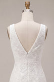 White Floral V-Neck A Line Short Engagement Dress