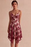 Ivory Corset Floral A Line Asymmetrical Engagement Dress