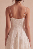 Ivory Corset Floral A Line Asymmetrical Engagement Dress