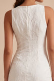 White Floral Bodycon Short Graduation Dress with Slit