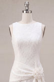 White Floral Bodycon Short Graduation Dress with Slit