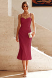 White Spaghetti Straps Mermaid Midi Engagement Dress