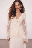 White High Low Lace Floral Boho Wedding Dress