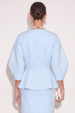 White 2 Piece V-Neck Pencil Single Breasted Midi Work Dress