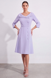Lavender Single Breasted Knee Length Work Dress