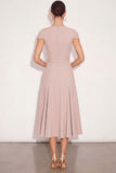 English Rose A Line Square Neck Long Work Dress