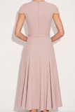 English Rose A Line Square Neck Long Work Dress