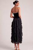 Light Blue Sweetheart Tiered Ruffled High Low Homecoming Dress