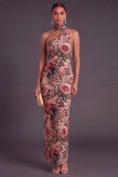 Brown Cheetah Print Mermiad One Shoulder Long Wedding Guest Dress