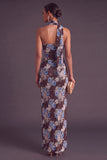 Brown Cheetah Print Mermiad One Shoulder Long Wedding Guest Dress