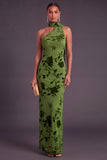 Brown Cheetah Print Mermiad One Shoulder Long Wedding Guest Dress