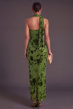 Brown Cheetah Print Mermiad One Shoulder Long Wedding Guest Dress