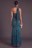 Brown Cheetah Print Mermiad One Shoulder Long Wedding Guest Dress