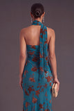 Brown Cheetah Print Mermiad One Shoulder Long Wedding Guest Dress
