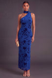 Brown Cheetah Print Mermiad One Shoulder Long Wedding Guest Dress