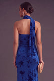 Brown Cheetah Print Mermiad One Shoulder Long Wedding Guest Dress