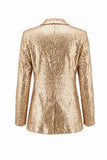 Champagne Sparkly Sequins 2 Piece Shawl Lapel Women Suits with Pocket