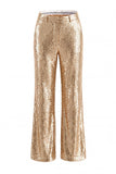 Champagne Sparkly Sequins 2 Piece Shawl Lapel Women Suits with Pocket
