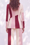 Pink Burgundy 2 Piece Peak Lapel Women Suits with Pocket
