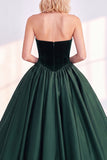 Burgundy Strapless A-Line Corset Midi Work Dress