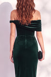 Burgundy Off the Shoulder Pencil Midi Work Dress