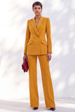Acacia Peak Lapel 2 Piece Double Breasted Women Suits with Sleeves
