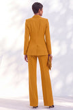 Acacia Peak Lapel 2 Piece Double Breasted Women Suits with Sleeves